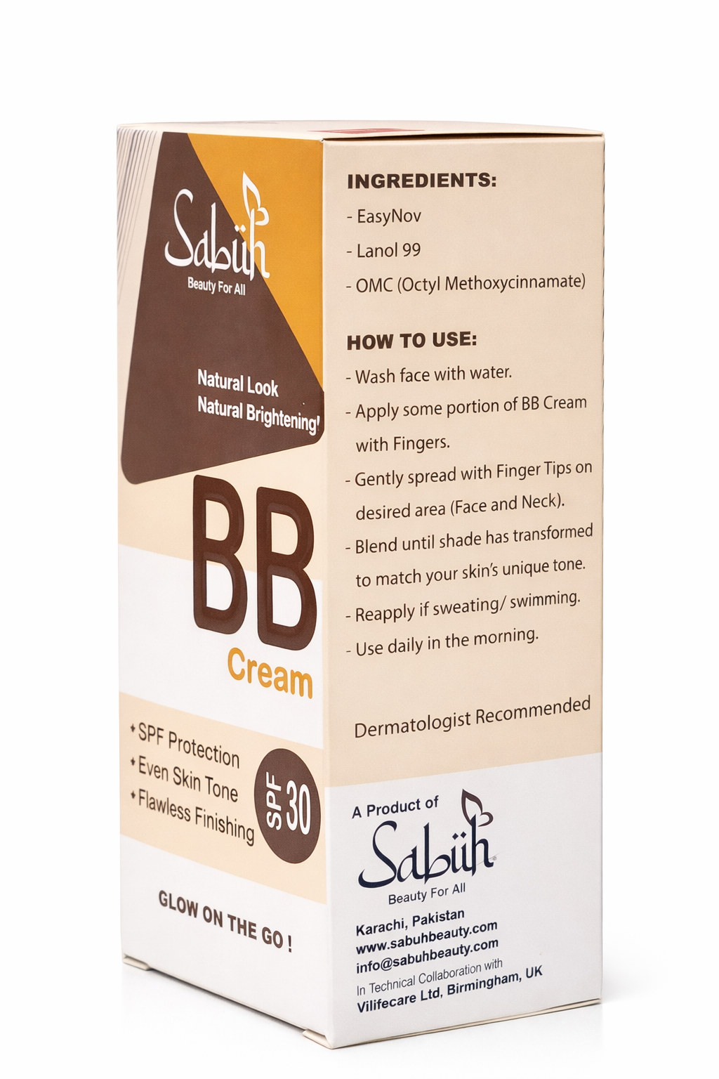 Sabuh BB Cream Beige shade side view